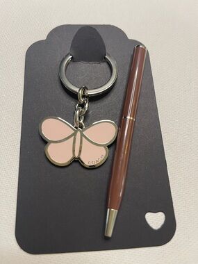 Coach Butterfly Keychain and Pen Set